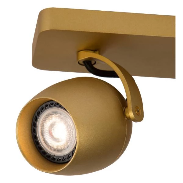 Lucide PRESTON - Ceiling spotlight - LED Dim to warm - GU10 - 2x5W 2200K/3000K - Matt Gold / Brass - detail 1